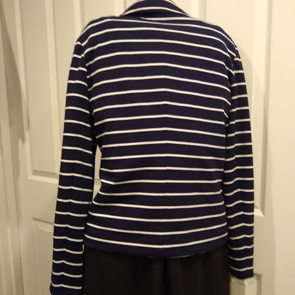 Roz & Ali Striped Moto Jacket L - Picture 5 of 8